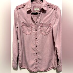 Express Boyfriend Petal Pink Shirt Long Sleeves Front Pockets Size XS